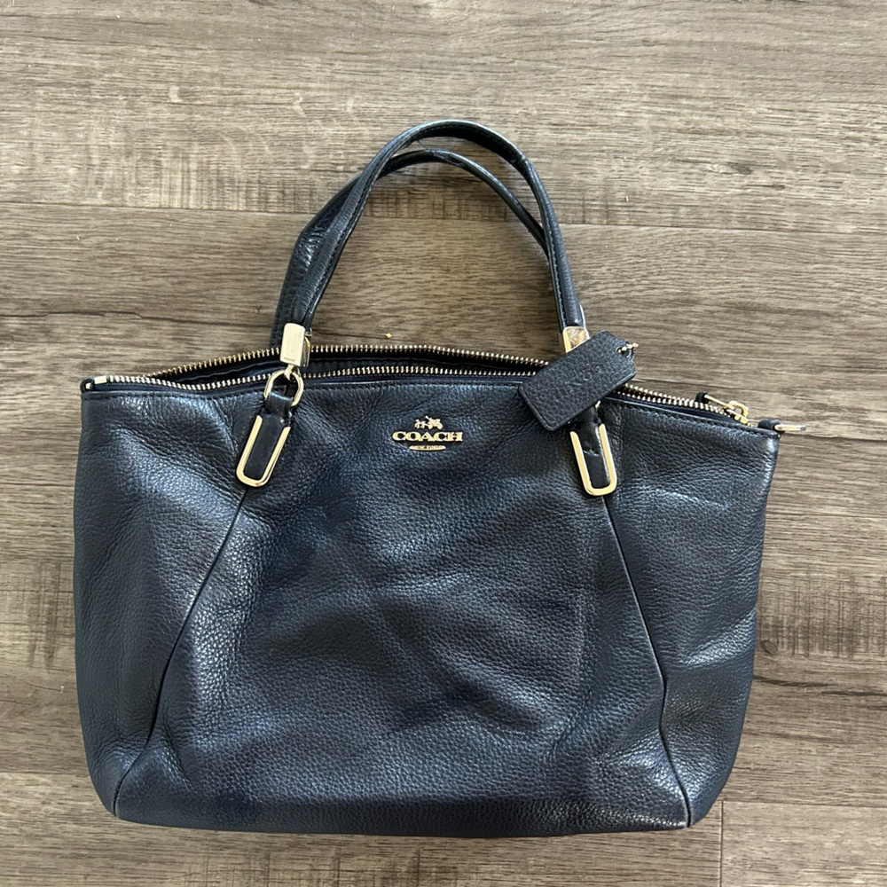 Coach Black Leather Tote Bag